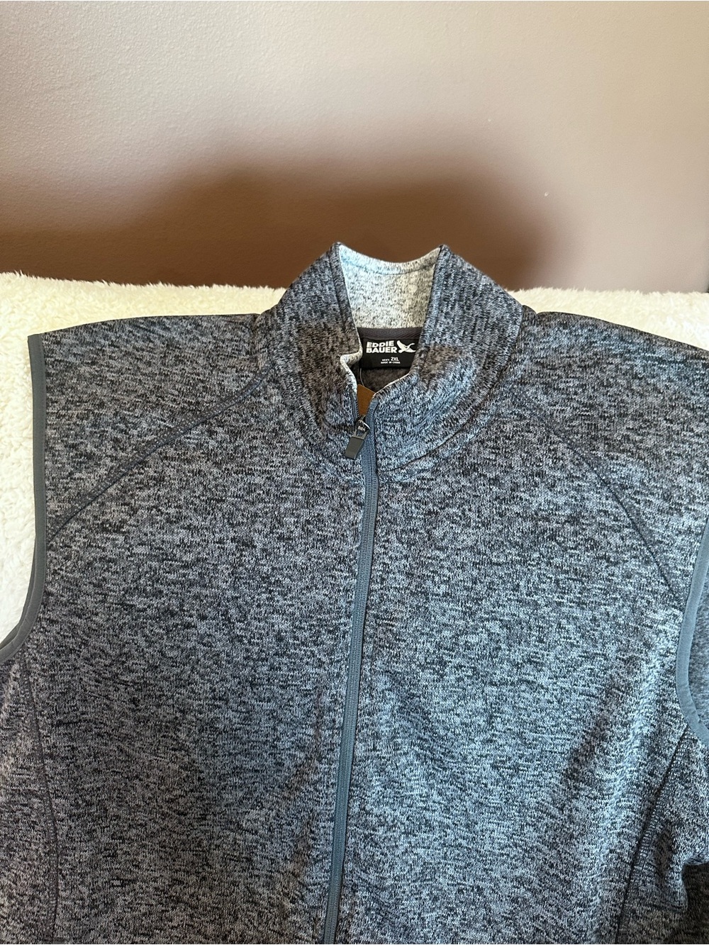 Eddie Bauer Heathered Gray Full-Zip Vest size 2x